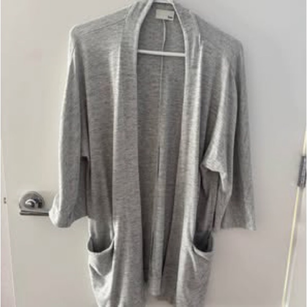 Wilfred Free Light Gray Open-Front Cardigan